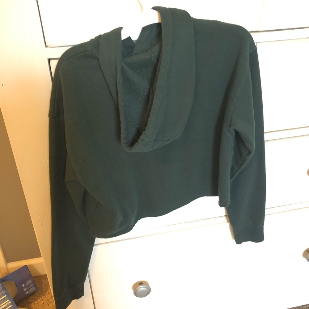 Dark Green H&M crop hoodie